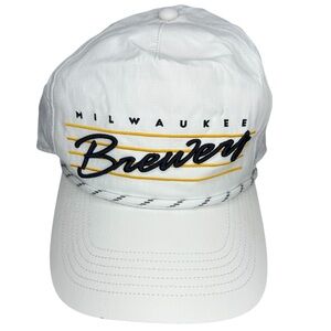 Milwaukee Brewers Baseball Cap White Snapback ‘47Brand Sporty Minimalist Classic